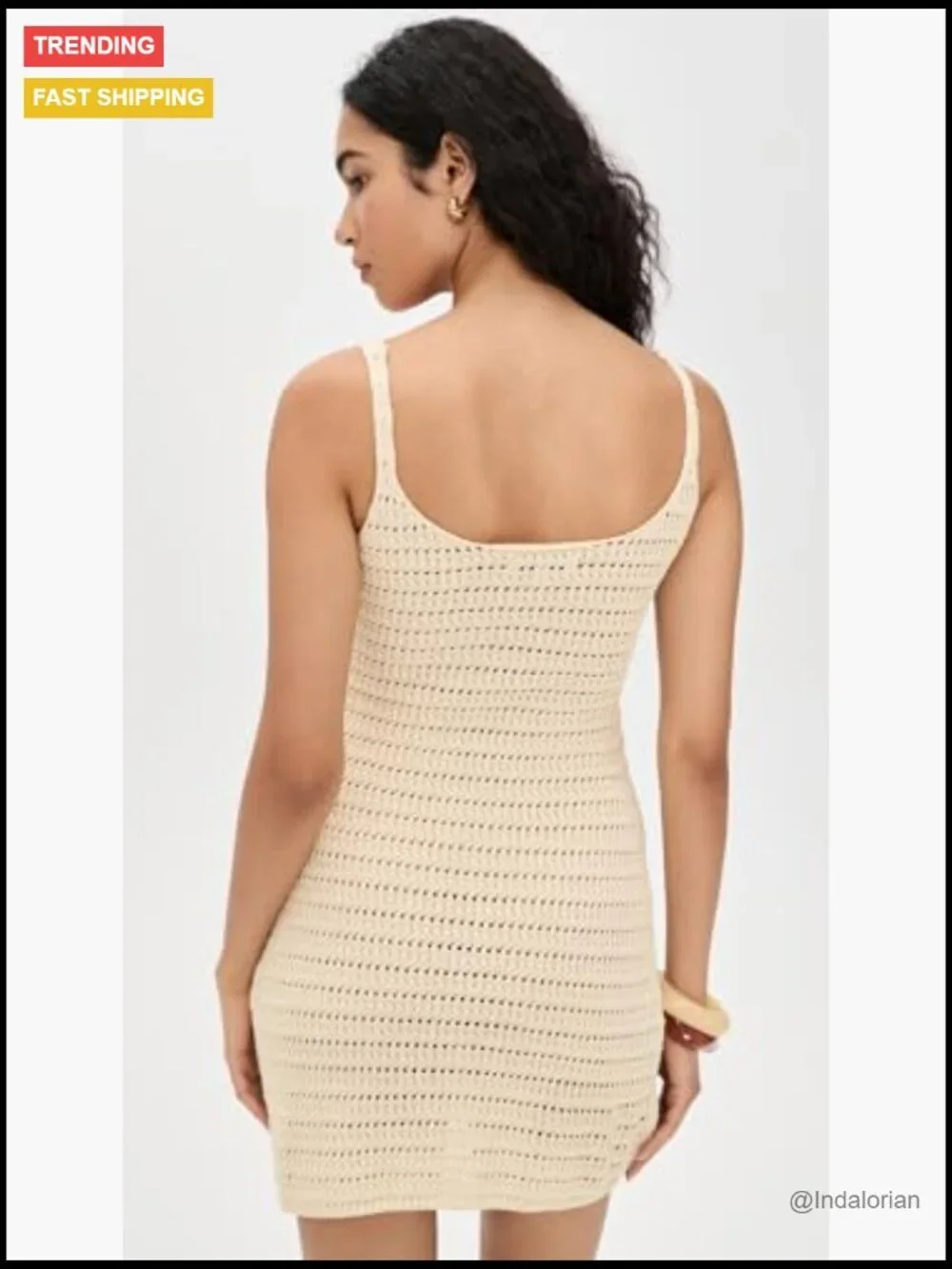 Crochet Mini Dress with 3D Flower Embellishments